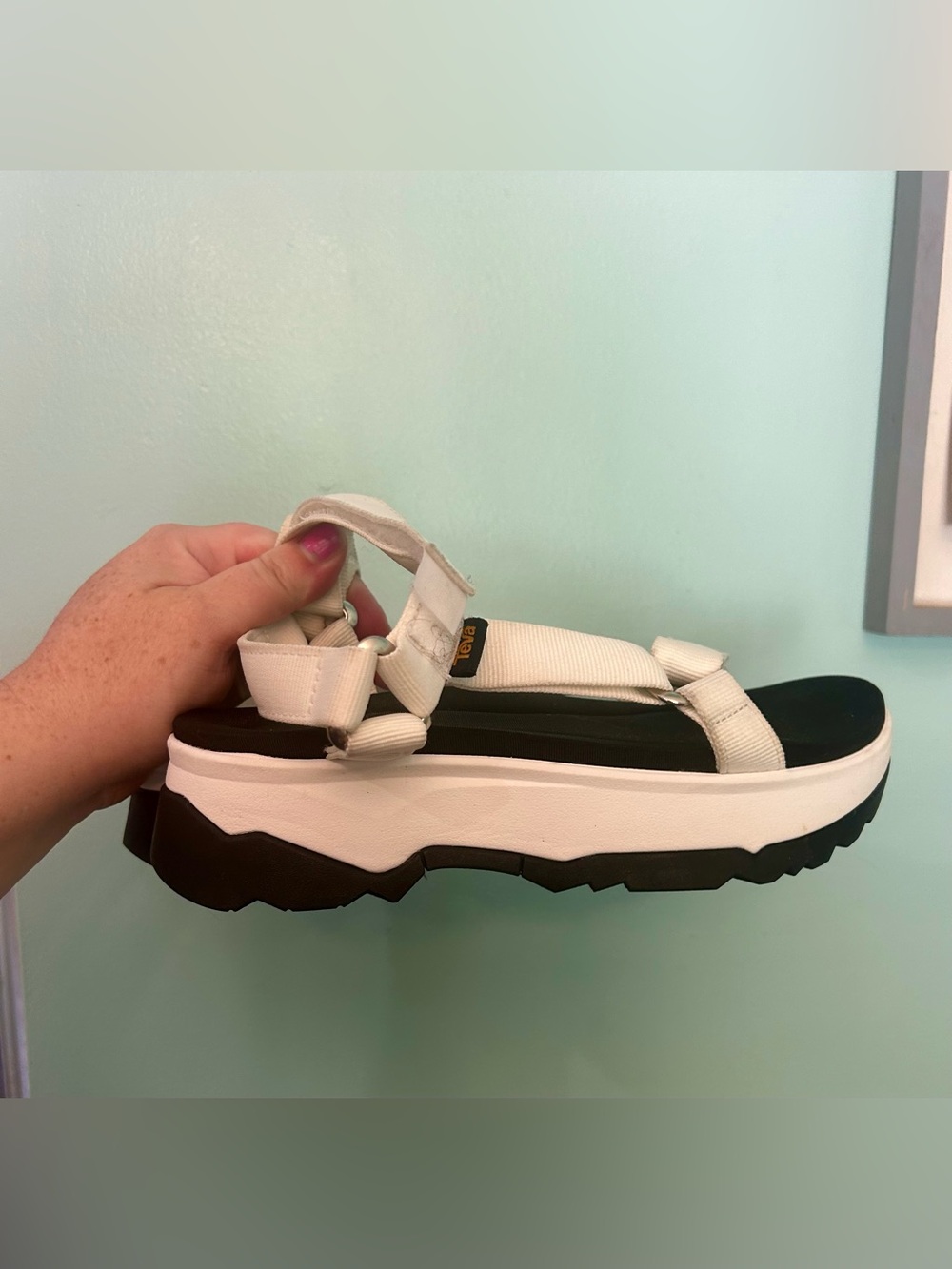 Teva Women's Jadito Universal Platform Comfort Euro Sandals White Size 7